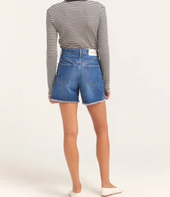 Alessia Long Sleeve Tee in Cream and Black Stripe