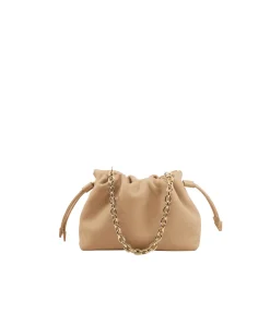 Alexandra Petite Drawstring Bag in Beige