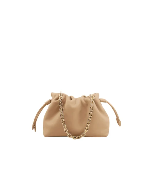 Alexandra Petite Drawstring Bag in Beige