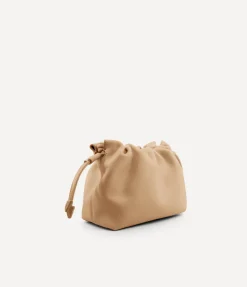Alexandra Petite Drawstring Bag in Beige