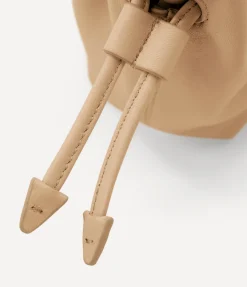 Alexandra Petite Drawstring Bag in Beige