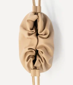 Alexandra Petite Drawstring Bag in Beige