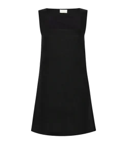 Alice Linen Mini Dress in Black