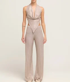 A-line Knit Pant in Antique Silver