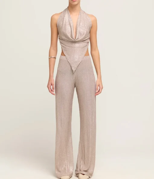 A-line Knit Pant in Antique Silver