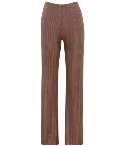 A-Line Knit Pant in Metallic Toffee