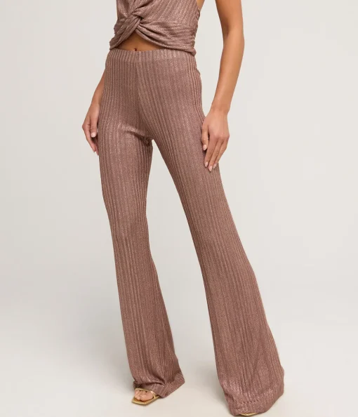 A-Line Knit Pant in Metallic Toffee