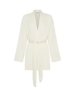Alma Pleated Robe in Ivory