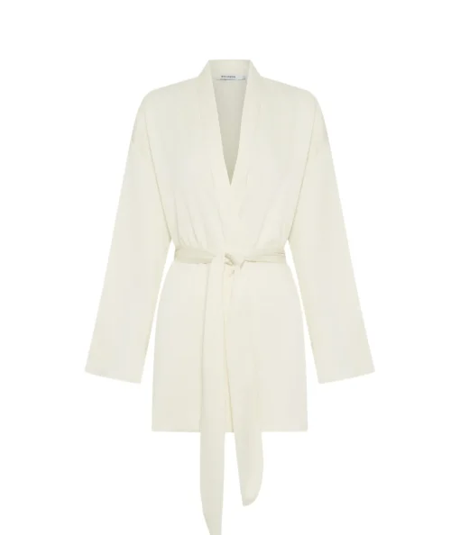Alma Pleated Robe in Ivory
