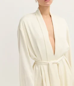 Alma Pleated Robe in Ivory
