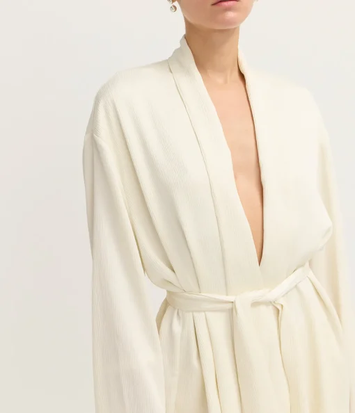 Alma Pleated Robe in Ivory
