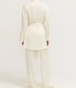 Alma Pleated Robe in Ivory