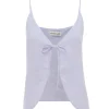 Almendra Linen Tie Top in Lilac