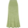 Amber Maxi Skirt in Pesto