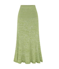 Amber Maxi Skirt in Pesto