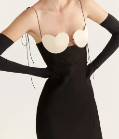 Amur Midi Dress in Black and White