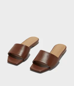 Anna Nappa Sandal in Leather Brown
