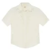 Anystos Linen Embroided Shirt in White