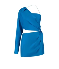 Arica Silk Mini Dress in Lapis