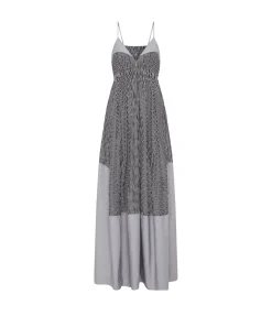 Ashton Cami Dress in Charcoal stripe