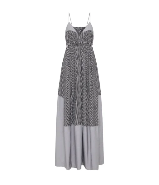 Ashton Cami Dress in Charcoal stripe