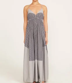 Ashton Cami Dress in Charcoal stripe