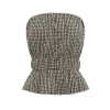 Aurelia Strapless Top in Gingham Black and Cream