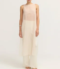 Aurora Sleeveless Tunic Dress in Champagne