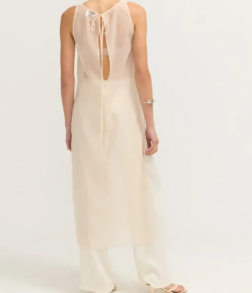 Aurora Sleeveless Tunic Dress in Champagne