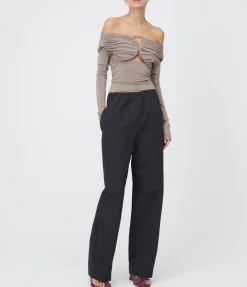 Axel Off Shoulder Top in Concrete