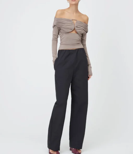 Axel Off Shoulder Top in Concrete