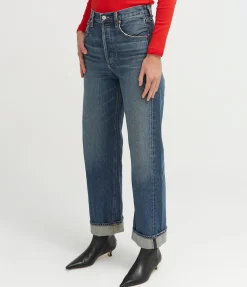 Ayla Baggy Cuffed Crop Jean in Brielle