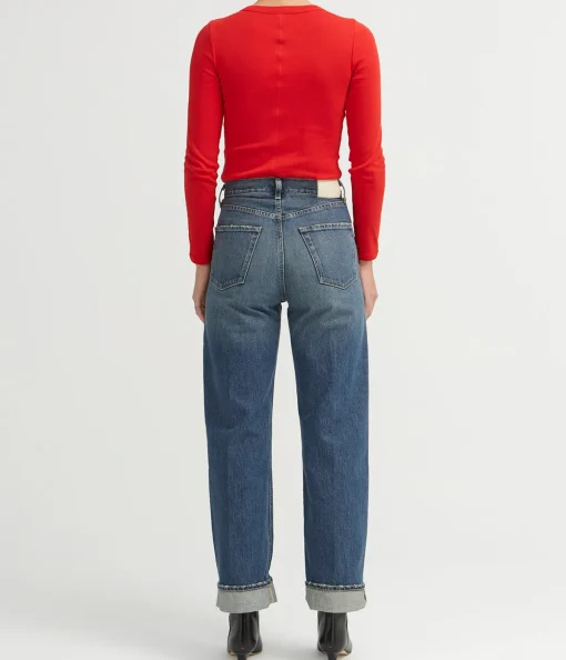Ayla Baggy Cuffed Crop Jean in Brielle