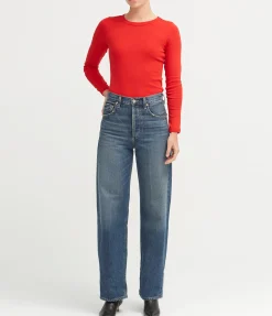 Ayla Baggy Cuffed Crop Jean in Brielle