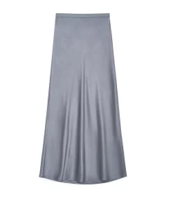 Bar Silk Skirt in Grey