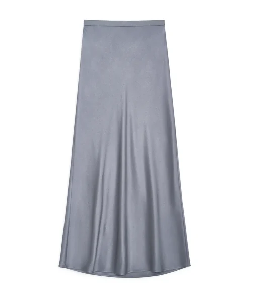 Bar Silk Skirt in Grey