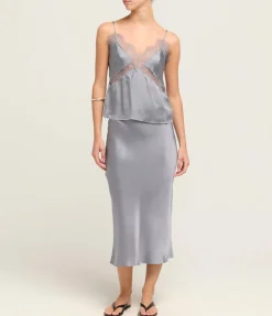 Bar Silk Skirt in Grey