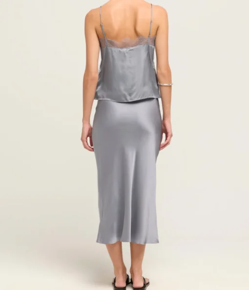 Bar Silk Skirt in Grey