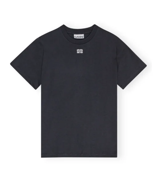 Basic Jersey Rhinestone Relaxed T-shirt in Phantom