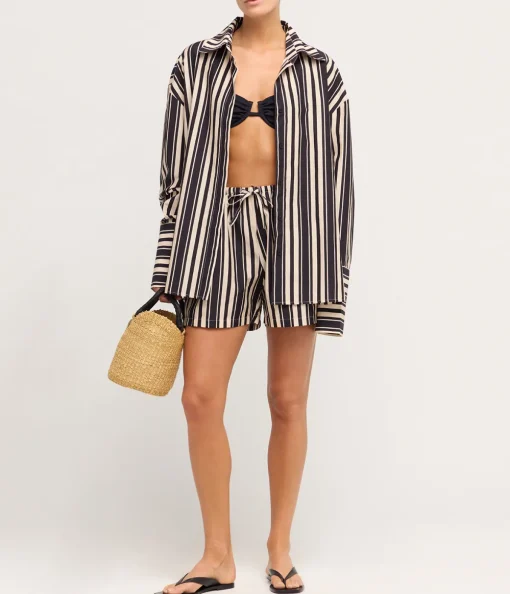 Beau Silk Blend Short in Cinque Stripe