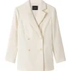 Belen Double Breasted Blazer in Oyster