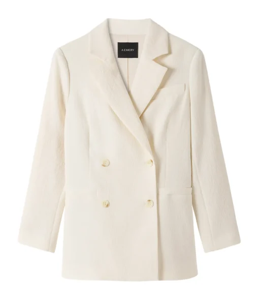 Belen Double Breasted Blazer in Oyster