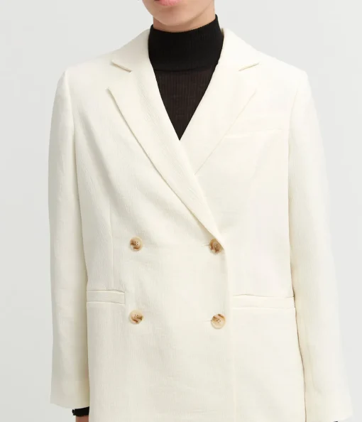 Belen Double Breasted Blazer in Oyster