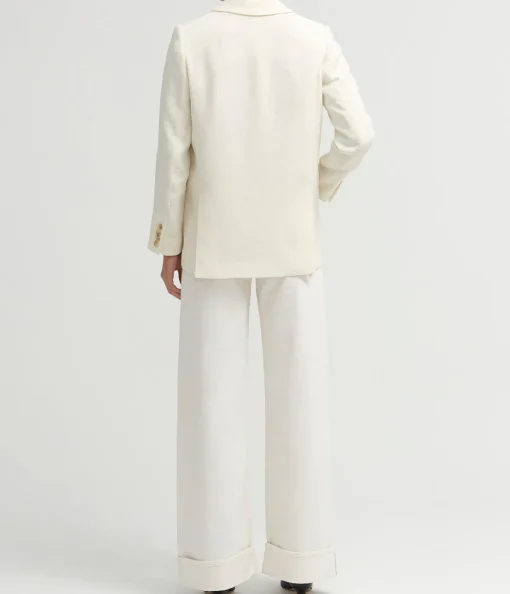 Belen Double Breasted Blazer in Oyster