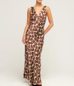Benita Silk Dress in Botanica