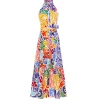 Biba Cotton Sleeveless Shirt Dress in Sea Sunbath