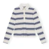 Blue Striped Long Sleeve Polo