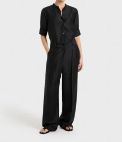 Bormio Pleat Trouser in Black
