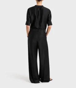 Bormio Pleat Trouser in Black