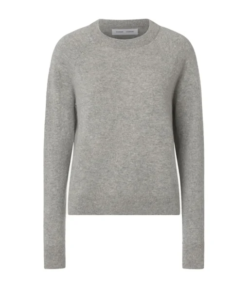 Boston Round Neck Sweater in Grey Melange